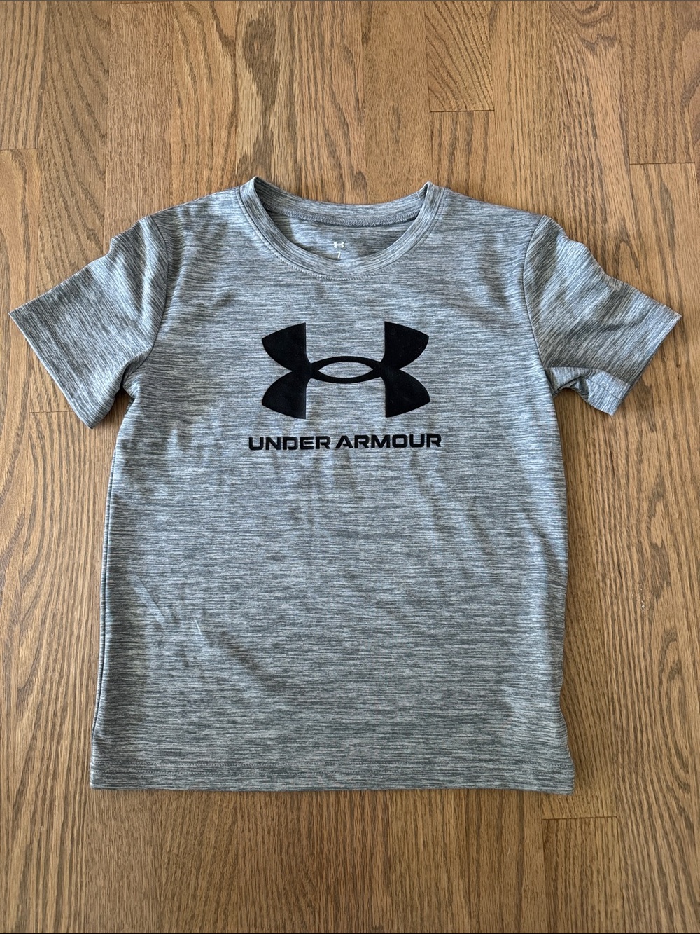 Under Armour Heather Gray Short Sleeve Tee with Black Logo